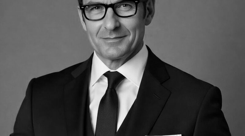 Foto Jose - eVTOL Insights Professional portrait of a middle-aged man in a black suit and tie, wearing glasses against a neutral background.
