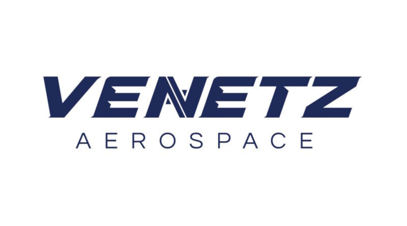 Venetz Aerospace logo in navy blue with wordmark styling on a white background, branding image