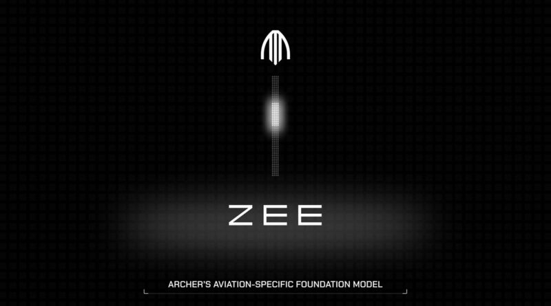 Brand logo above a glowing vertical light with the word ZEE on a dark grid background.