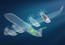 Cutaway illustration of a propeller airplane with a transparent fuselage, revealing internal components and wiring.