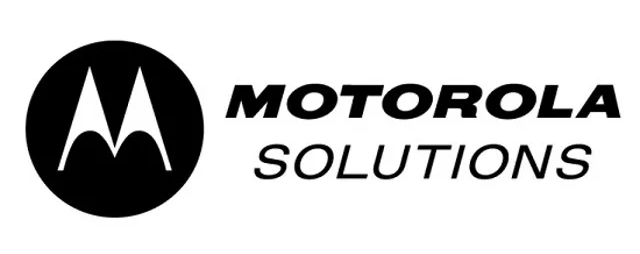 Motorola Solutions logo: black circle with stylized M, next to 'MOTOROLA SOLUTIONS' text.